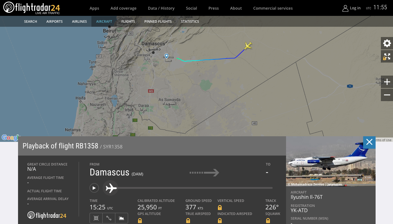 Syrian Air, Ilyushin Il-76T, YK-ATD