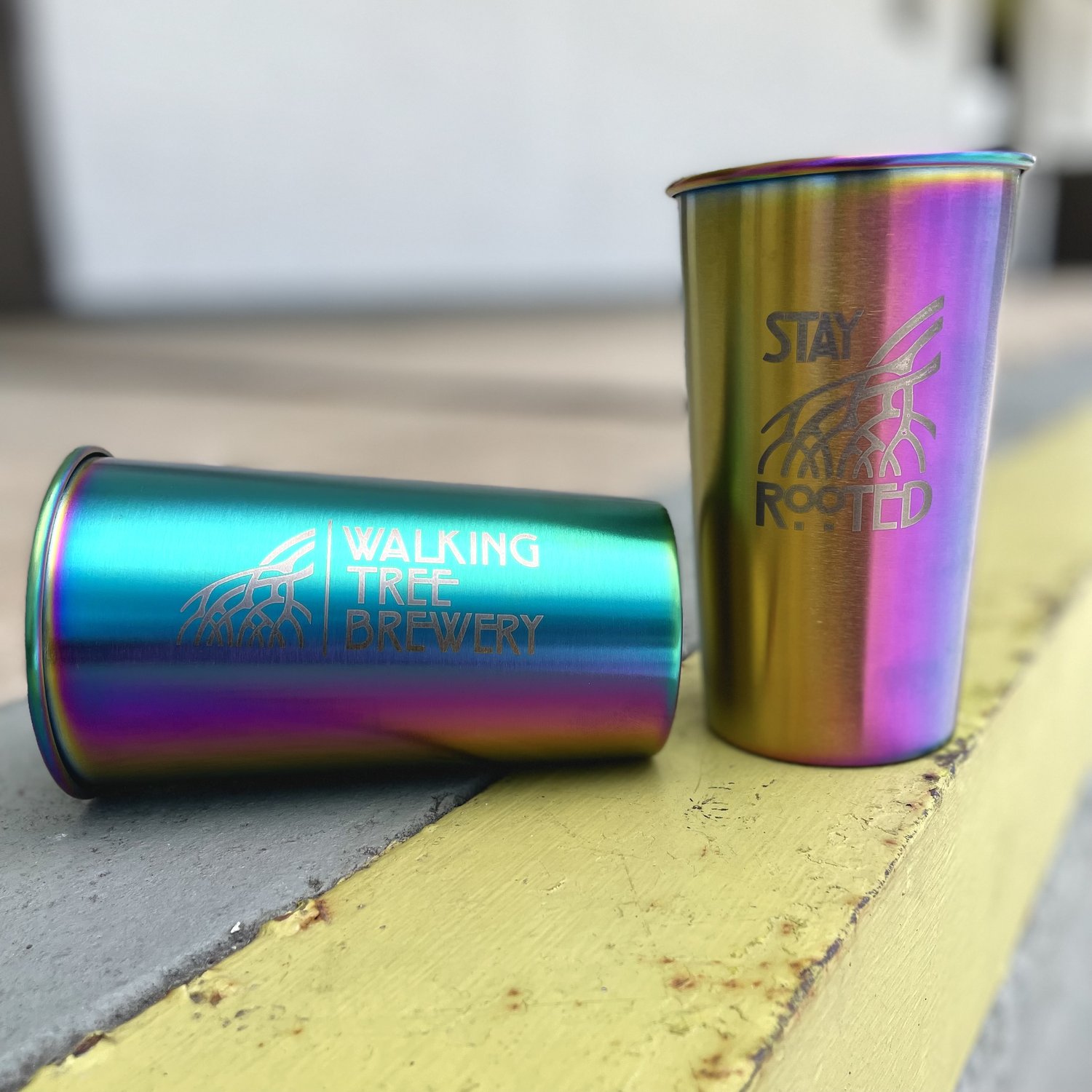 Rainbow Stainless Steel Cup — Walking Tree Brewery