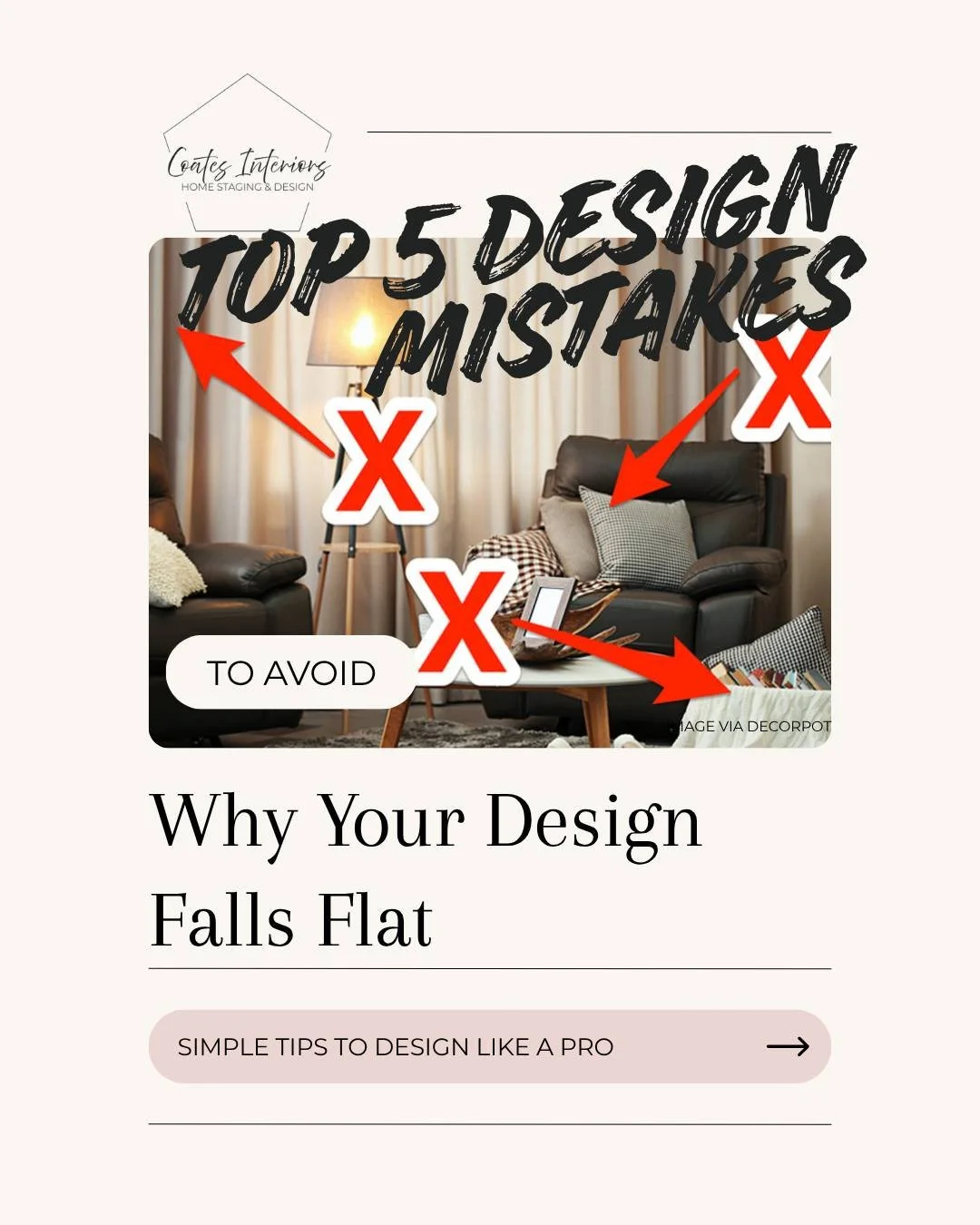 🚨 STOP DOING THIS WHEN DESIGNING YOUR SPACE! 🚨

Ever feel like you&rsquo;ve bought all the right things, but your room still feels&hellip; off? 🤨 You might be making these common design mistakes without even realizing it.

Here are 5 things to sto