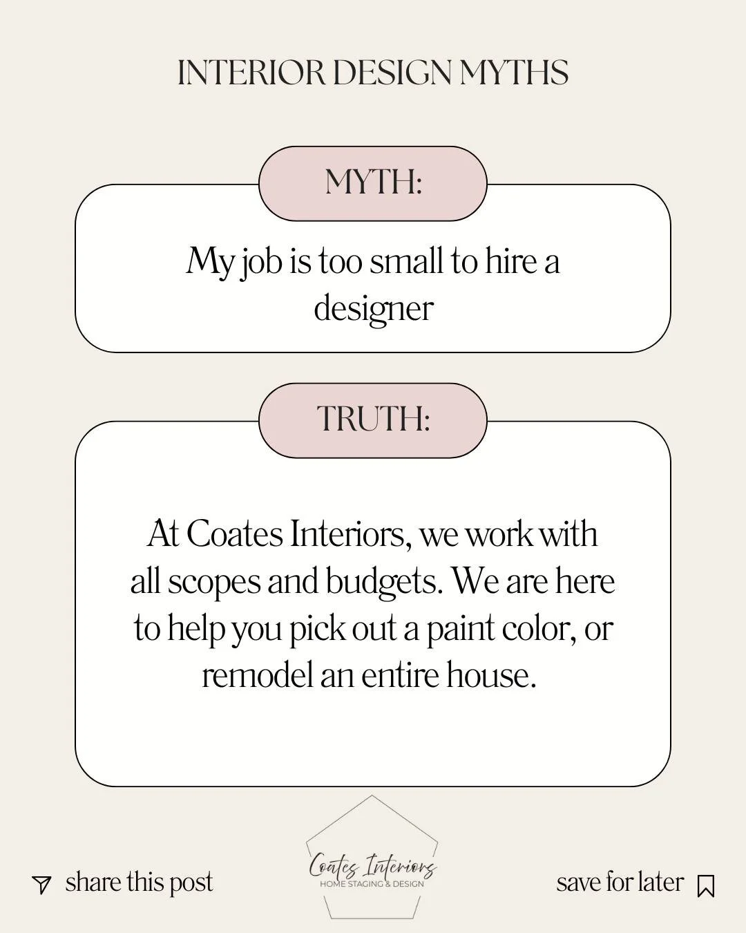 Have you ever been so overwhelmed by a decision but held off hiring a designer because "the job is too small"? Let us help! We work with all projects, big or small.

👇Schedule your free consultation today! 👇
www.coateshomestaging.com
913-