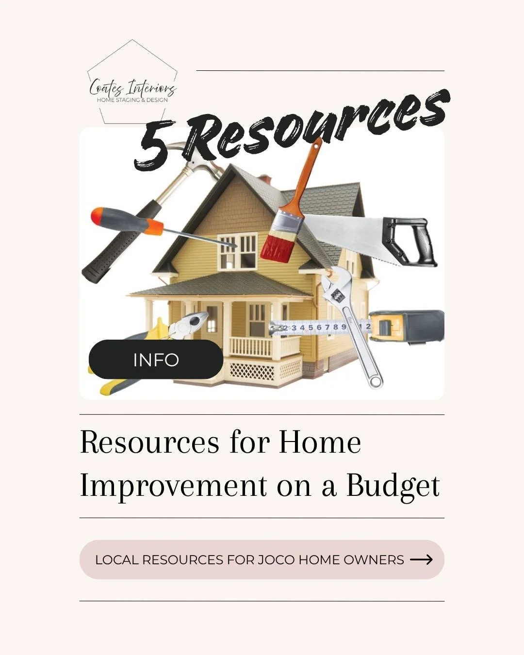 Home improvement...in this economy?! We understand it's challenging out there. Here are some local organizations making it easier for all of us on a budget. 

JoCo Free Store Johnson County Recycles 
Habitat for Humanity ReStore Habitat KC ReStore 
H