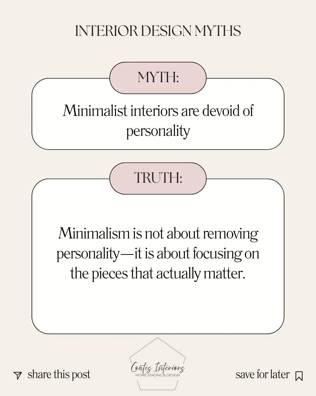 If your space is packed with everything, then nothing feels special.

True minimalism isn't soulless or boring&mdash;it's highly personal. When you clear out the visual noise, the things you do choose to display are forced to step into the spotlight.