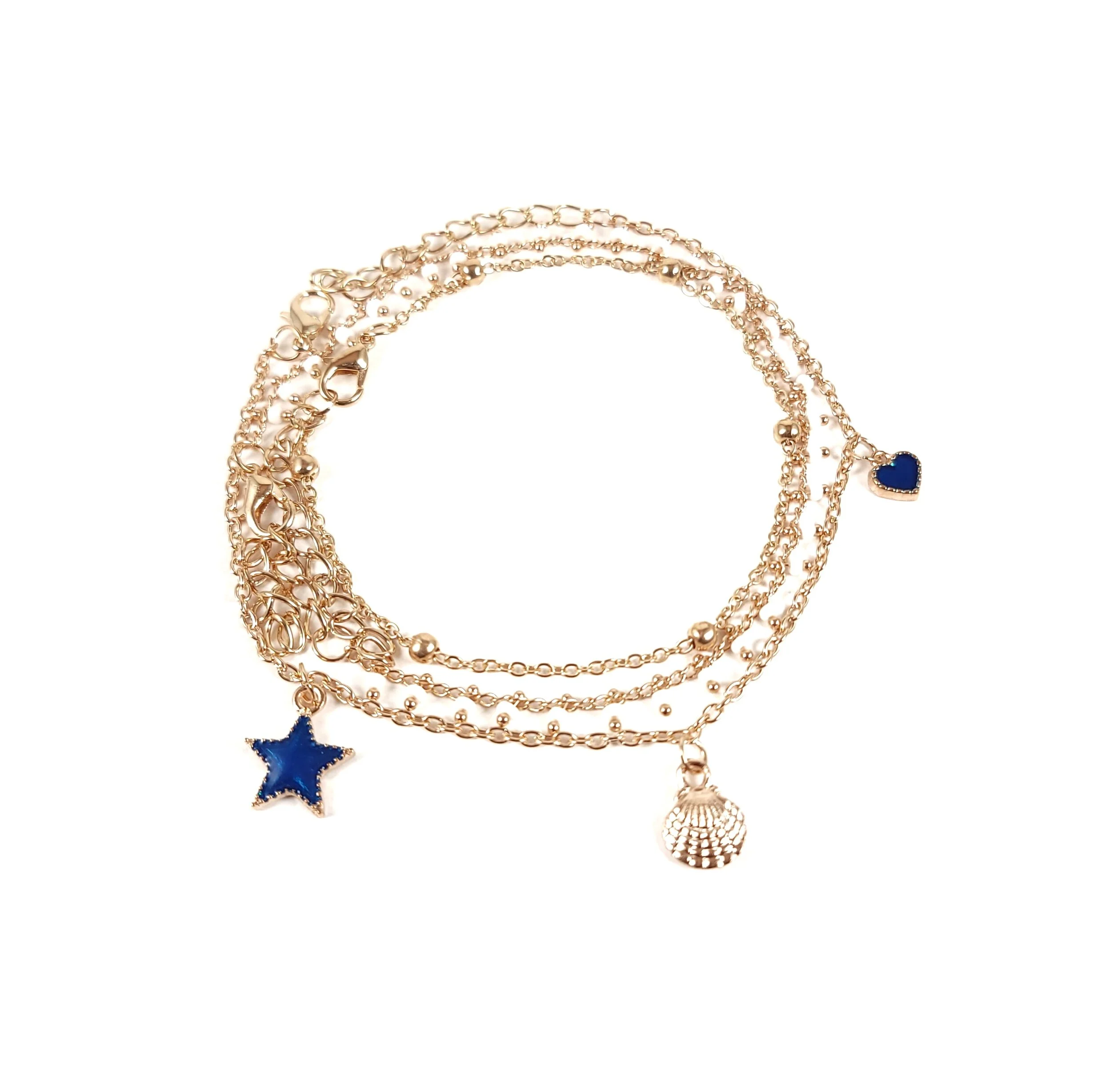 Ocean blue anklets for women