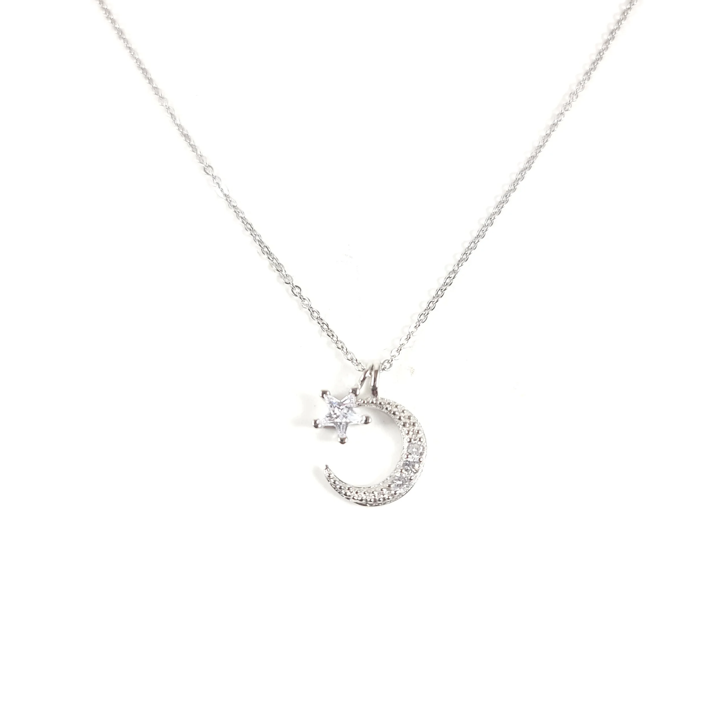 Crystal sterling silver hypoallergenic necklace