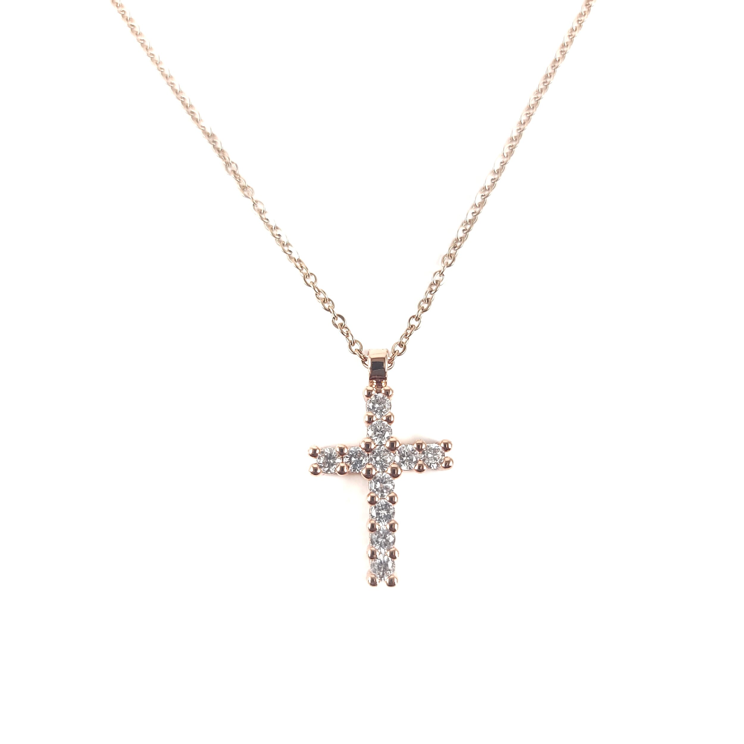Rose gold gold plated cross necklace