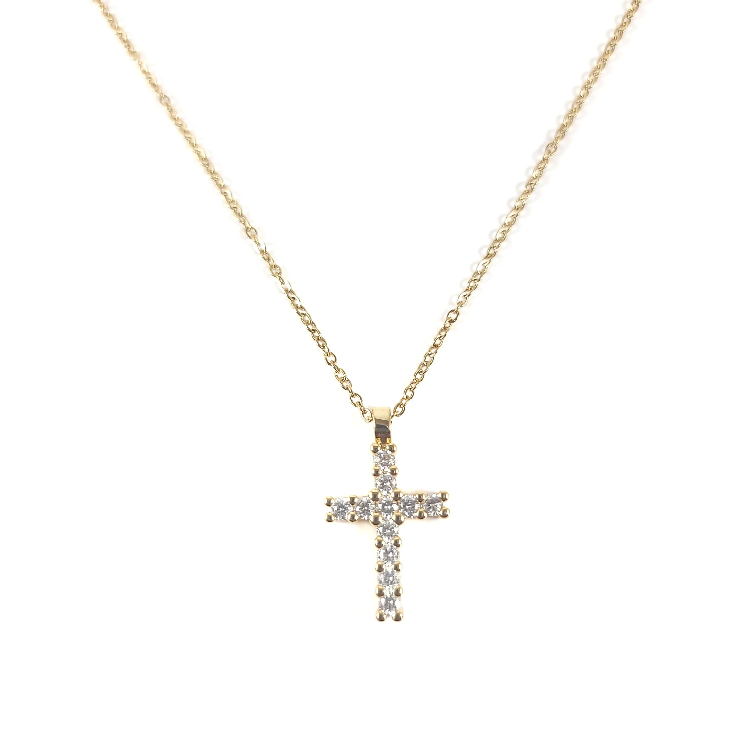 Gold hypoallergenic cross necklace