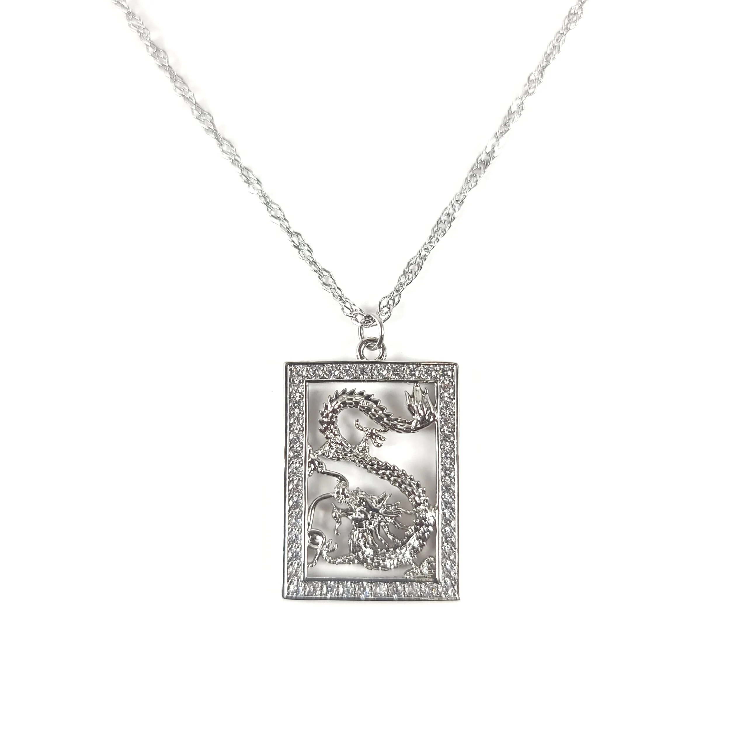 dragon silver necklace sensitive skin jewelry