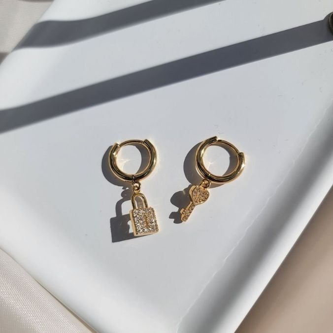 gold plated lock earrings in New York.jpg