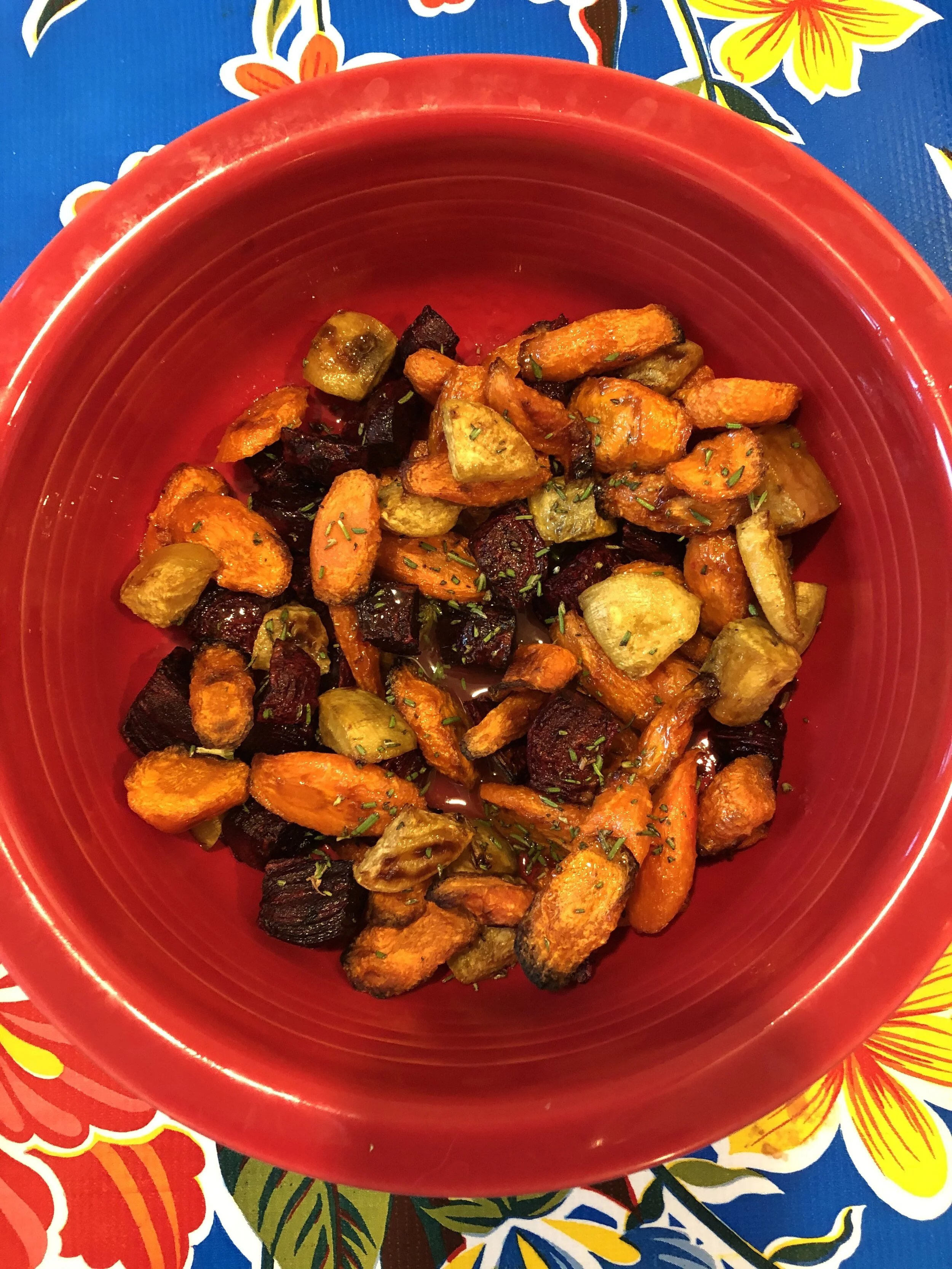 Roasted Beets & Carrots with Rosemary & Honey