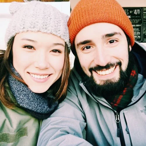 Our trip to Scotland - taking shelter in a juice bar because it was freezing!