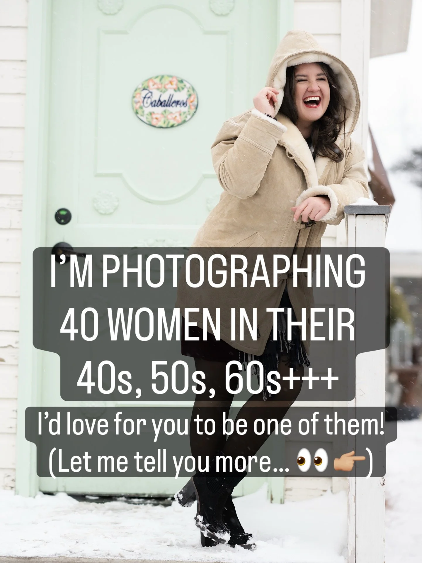 Yep! I&rsquo;m photographing 40 women in their 40s, 50s, 60s, ++! I&rsquo;d love for you to be one of them.

You&rsquo;re invited to a unique and luxurious one-of-a-kind photo shoot experience. You&rsquo;ll be featured in my upcoming celebration and 