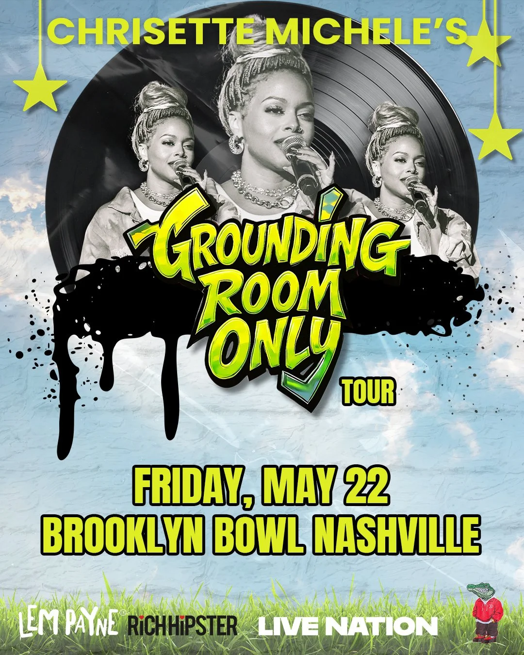 ON SALE NOW!!! Go get your tickets, THE GROUNDING ROOM ONLY TOUR  is one you can't miss🎤🌟⁠
⁠
May 22nd - Brooklyn Bowl Nashville⁠
⁠
❤️🔊Tickets available in bio or Lovenoise.net