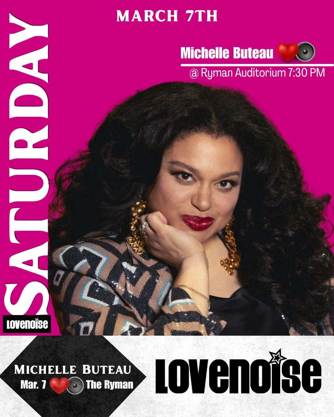 Michelle Buteau is coming to @theryman on March 7th, and we&rsquo;re giving TWO lucky people a chance to win a pair of tickets to the show!⁠
⁠
Here&rsquo;s how to enter:⁠
❤️Like this post⁠
👍Must be following @lovenoise2020⁠
⬇️Tag your +1 below, each