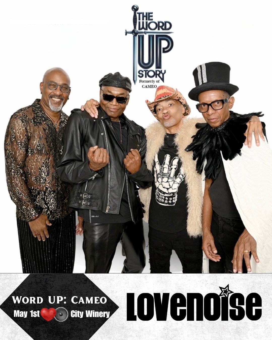 JUST ANNOUNCED!! The Word Up Story is coming to @citywinerynsh on May 1st ❗️You won't want to miss this show, full of energy and absolute talent!! ⁠
⁠
May 1st - CITY WINERY⁠
⁠
🎟️Tickets go on sale soon!!! Link in bio or Lovenoise.net❤️🔊