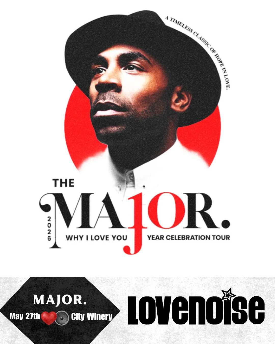 JUST ANNOUNCED!! MAJOR. will be at @citywinerynsh on May 27th ❗️You won't want to miss this show, full of energy and absolute talent!! ⁠
⁠
May 27th - CITY WINERY⁠
⁠
🎟️Ticket link in bio or Lovenoise.net❤️🔊
