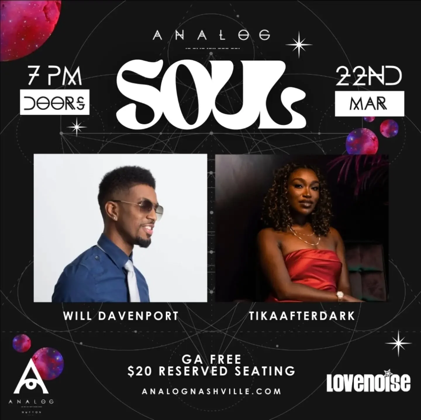 It&rsquo;s not just a party&hellip;this is a feeling ✨
Every Sunday, Lovenoise brings you Analog Soul&mdash;the city&rsquo;s home for real R&amp;B, real vibes, and a grown crowd that knows good music.

🎶 Will Davenport hosting
🎧 TikaAfterDark on th
