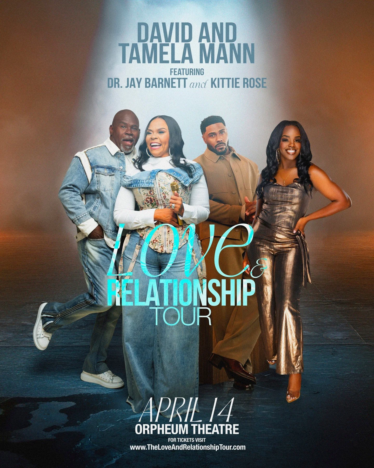 **SHOW UPDATE** SPECIAL GUESTS 🌟Dr. Jay Barnett and Kittie Rose are OFFICIALY joining @davidandtamela for the Love &amp; Relationship Tour!!!! Join them APRIL 14TH at the Orpheum Theatre for a must-see evening💙⁠
⁠
❤️🔊ticket link in bio or Lovenois
