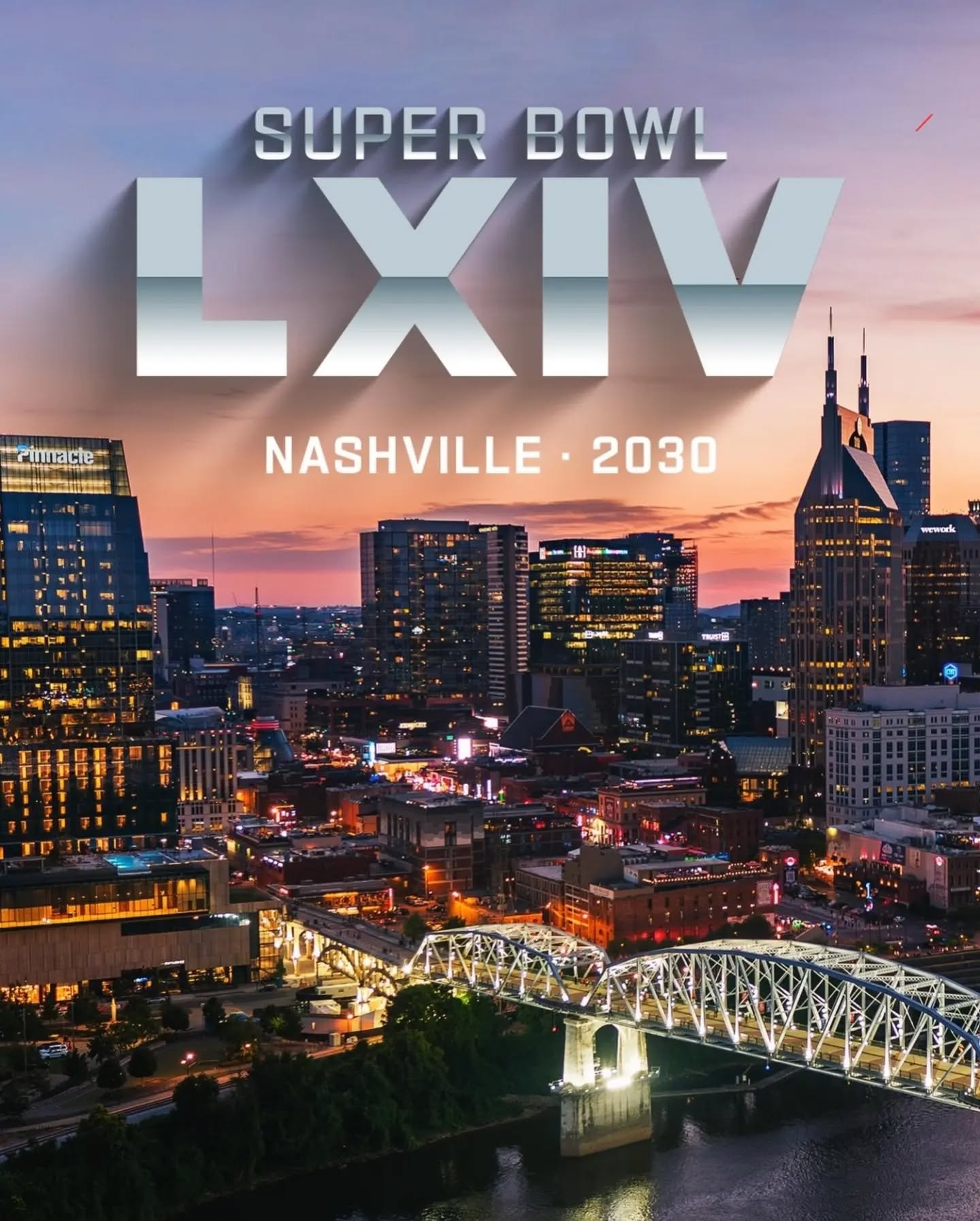 Nashville is officially on the clock. 🏆🎶🏈 ⏰️ 
Super Bowl LXIV is bringing the world to Music City in 2030 &mdash; and trust us, Lovenoise already has plans loading. 👀🔥#YepYep

#SuperBowlLXIV #Nashville2030 #MusicCity #Lovenoise NFL