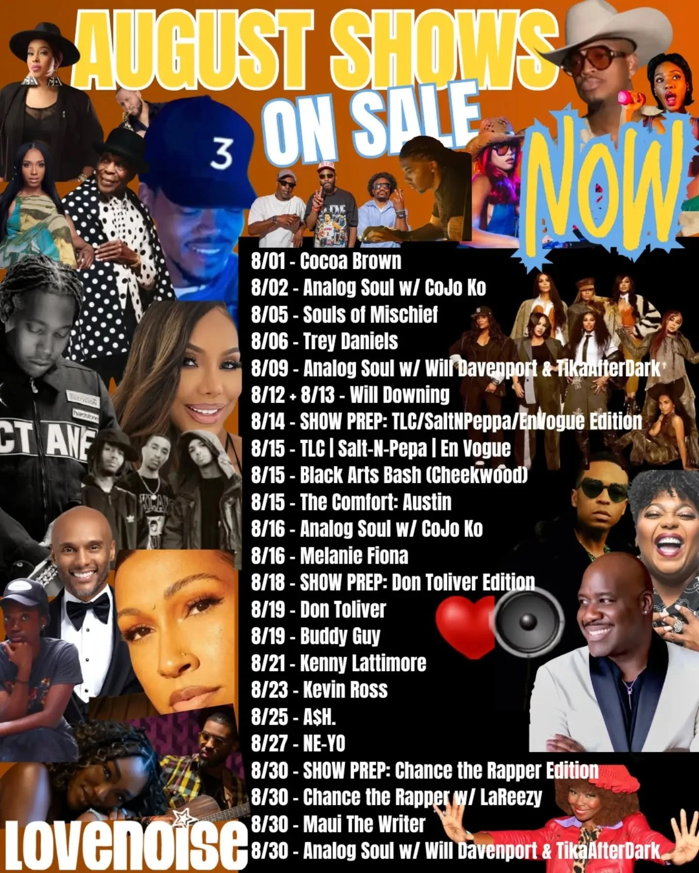 AUGUST IS LOADED. 🍊🔊

23 nights of soul, hip-hop, blues, comedy and everything in between &mdash; this is what 20+ years of curating Nashville sounds like. Plus Analog Soul Sundays all month long and our new SHOW PREP fan experiences before the big