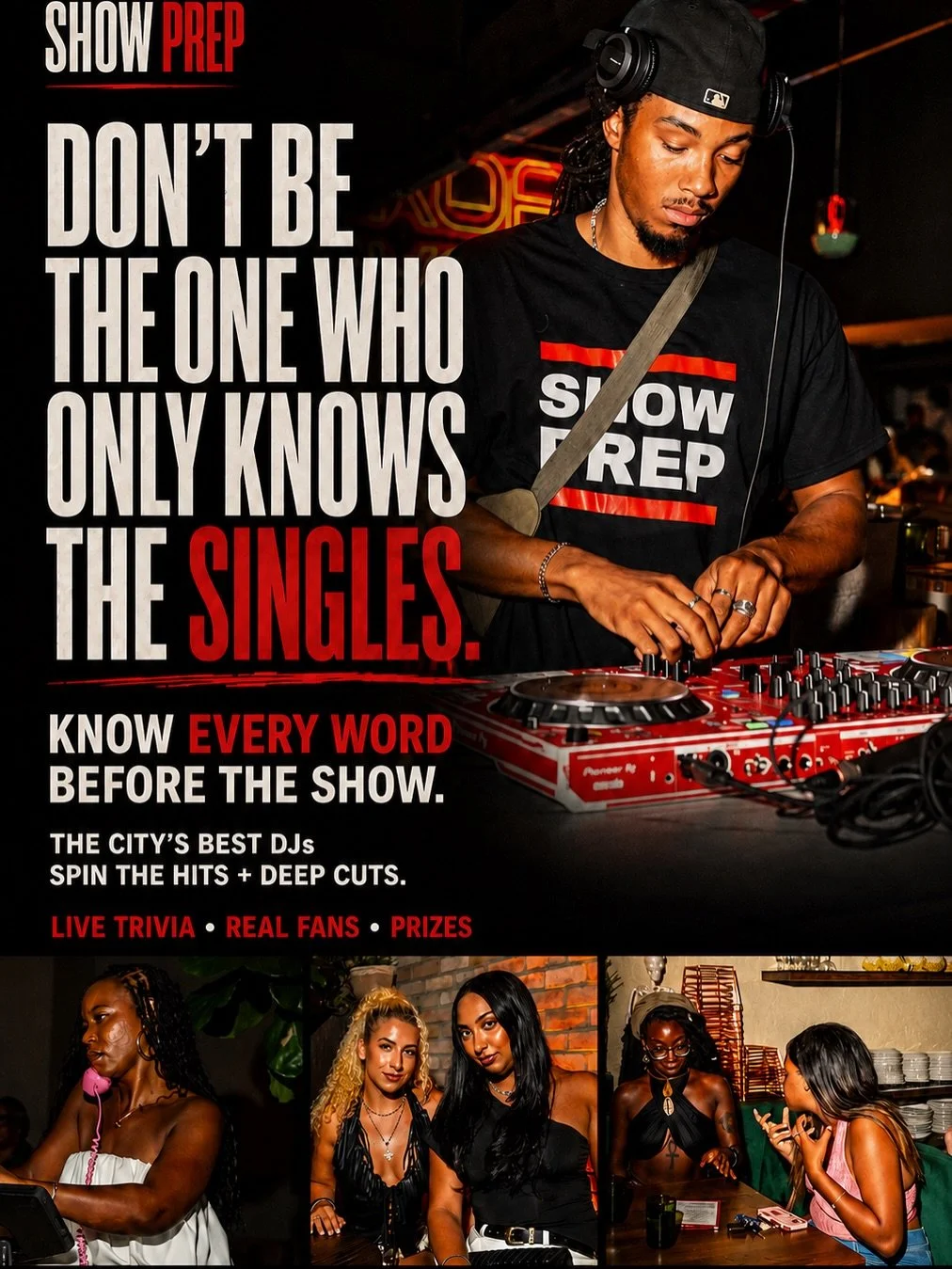 DON&rsquo;T BE THE ONE WHO ONLY KNOWS THE SINGLES. 🎧

The concert is soon. Get Show Prepped!

SHOW PREP is a pre-concert fan experience&hellip;the party before the concert&mdash;where the city&rsquo;s best DJs spin the hits, deep cuts, mixtape class