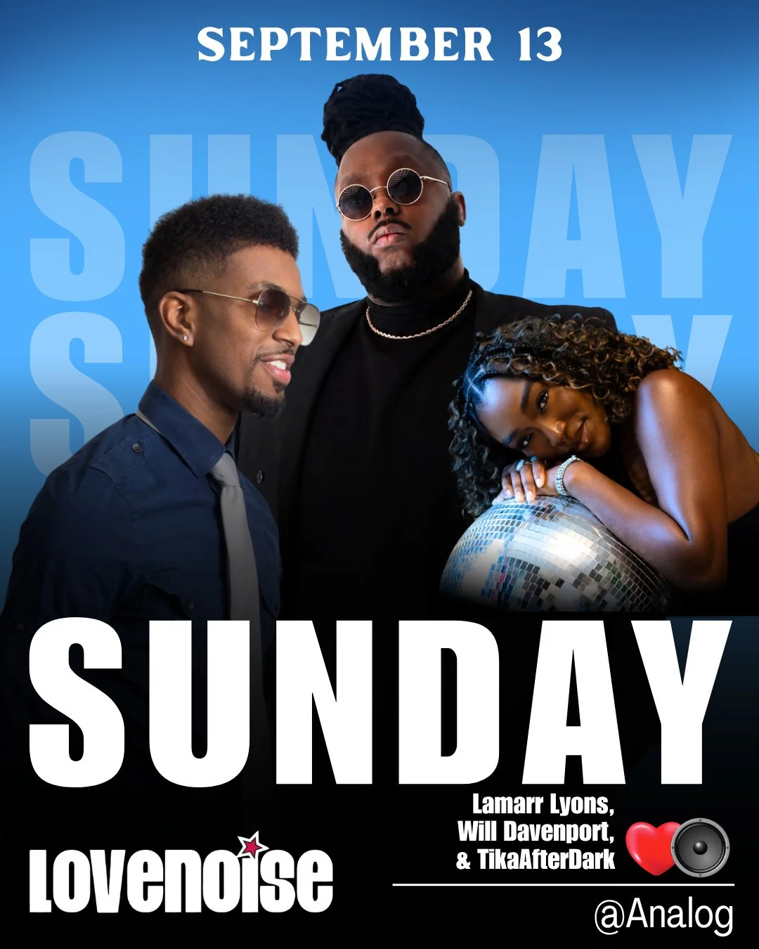 Nashville! Ready for the weekend?⁠
⁠
Sundays sound a little better at Analog Soul. ✨⁠
⁠
On September 13, Lamarr Lyons takes the stage as our September featured artist, with our weekly favorites, Will Davenport and TikaAfterDark, for an evening of sou