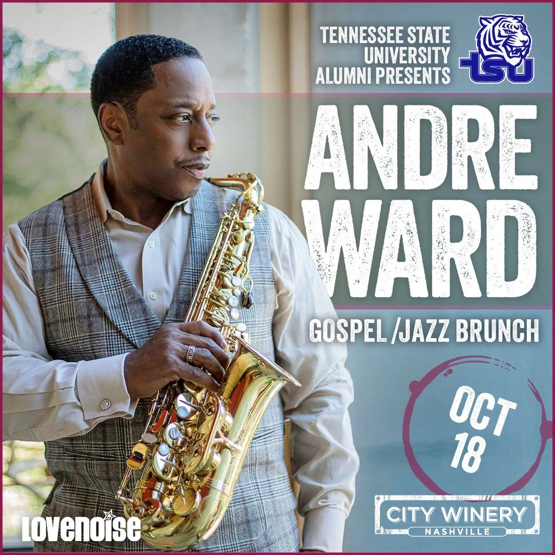 ✨ Somebody said Brunch? ✨⁠
⁠
City Winery Nashville, Tennessee State University Alumni, and Lovenoise present saxophonist Andr&eacute; Ward: Gospel/Jazz Brunch live on Sunday, October 18th at 12:00 pm!⁠
⁠
Renowned jazz saxophonist @andrewardmusic brin