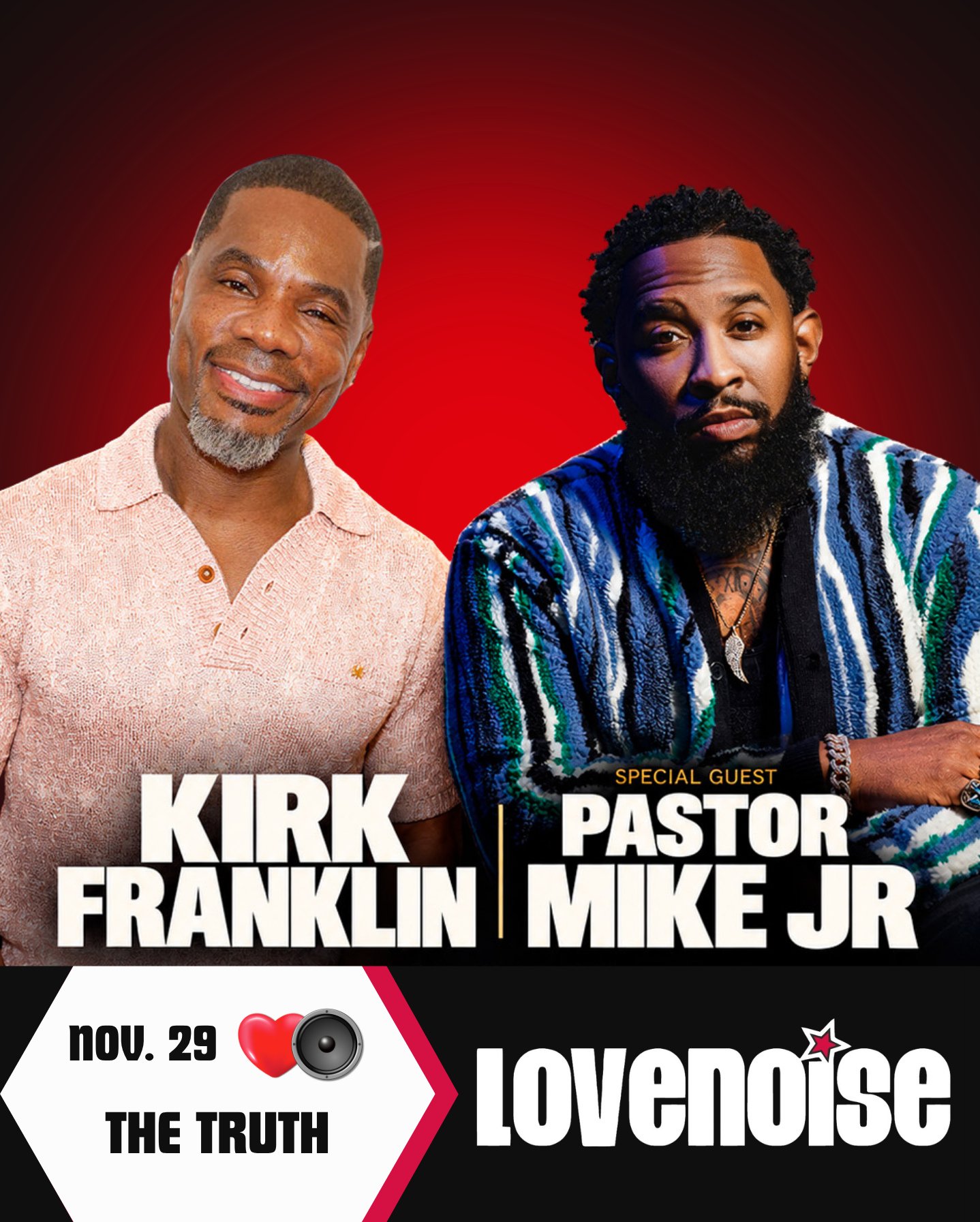 🙌🏾 KIRK FRANKLIN IS COMING TO NASHVILLE. 🔥⁠
⁠
The sound of gospel is getting LOUD at The Truth on November 29, when Grammy-winning powerhouse Kirk Franklin takes the stage with special guest Pastor Mike Jr.⁠
⁠
From choir-shaking anthems to faith-f