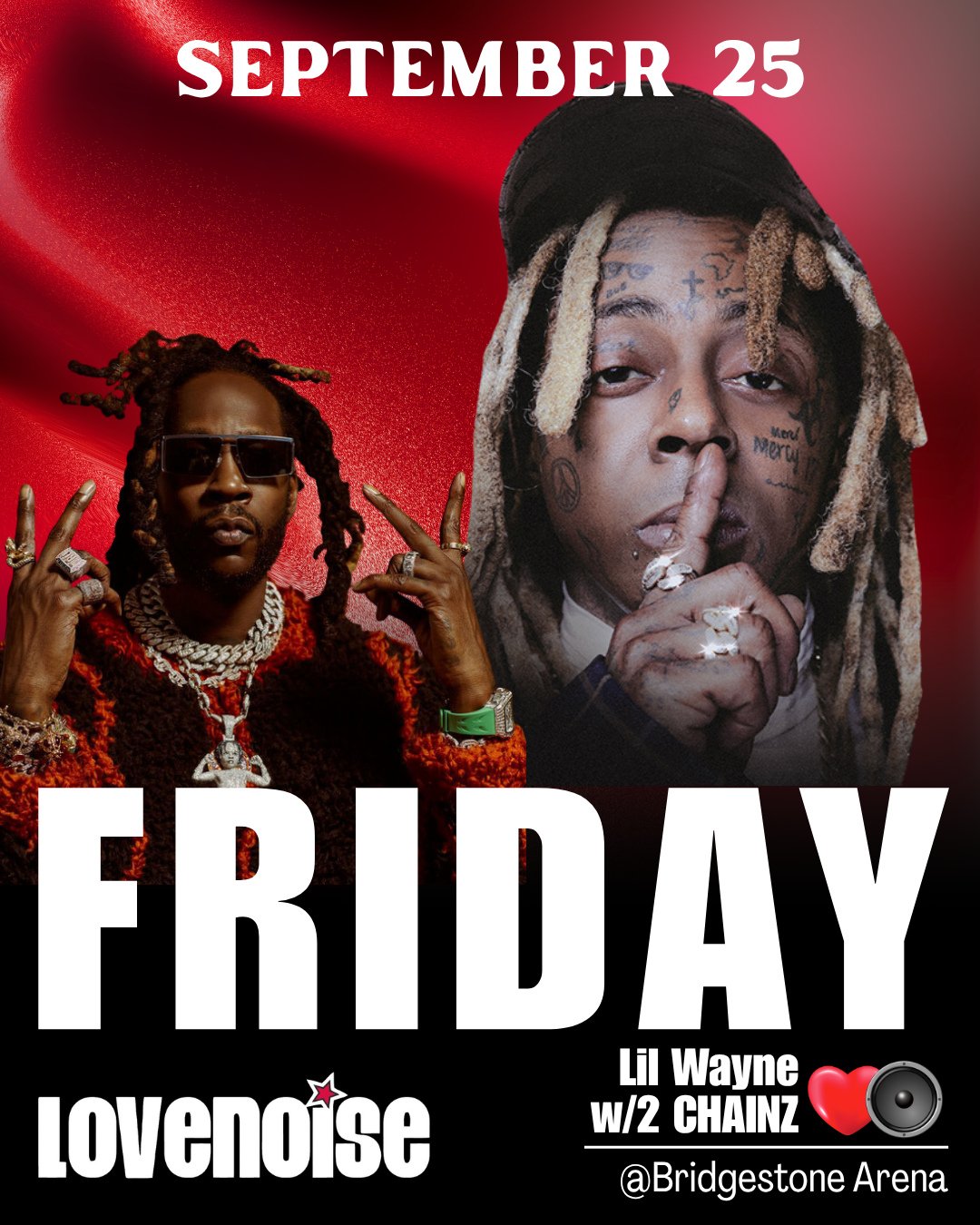 🚨 LIL WAYNE + 2 CHAINZ. NASHVILLE, WE&rsquo;RE OUTSIDE. 🔥⁠
⁠
Two heavyweights. One massive night. Celebrating 20 years of Carter Classics!⁠
⁠
Lil Wayne brings the hits, the bars, and the legacy to Bridgestone Arena on September 25, with special gue
