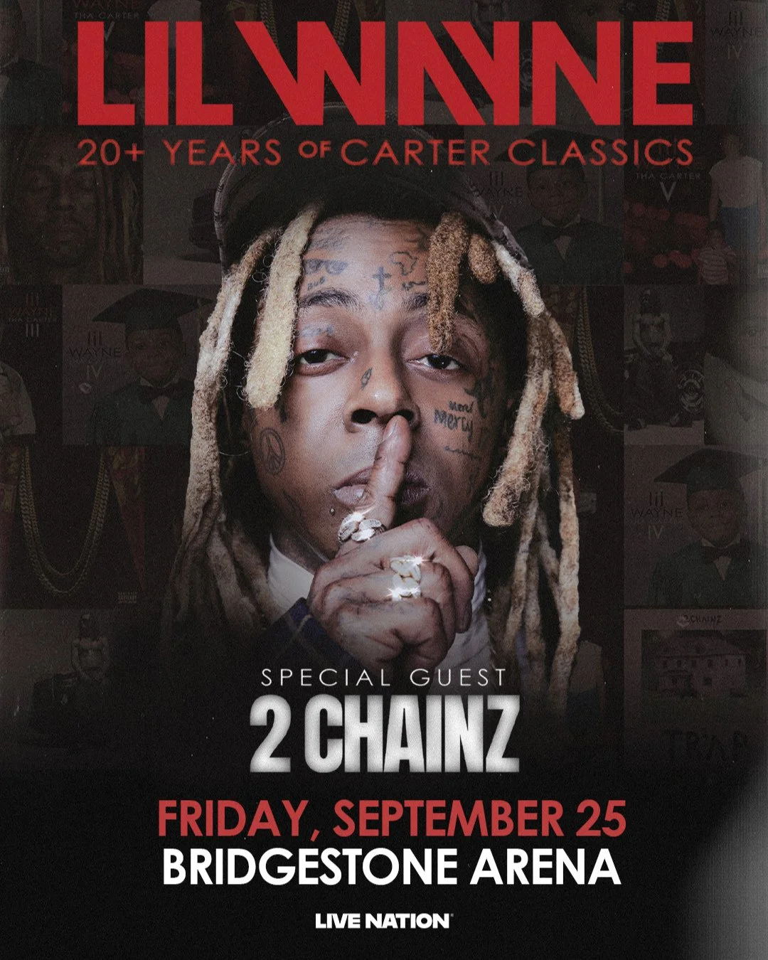 🚨 LAST CHANCE, NASHVILLE.⁠
⁠
Lil Wayne is taking over Bridgestone Arena on September 25 with special guest 2 Chainz &mdash; and this is your final call to be in the building. 🔥⁠
⁠
The hits. The bars. The classics. The energy.⁠
⁠
Don't hear about th