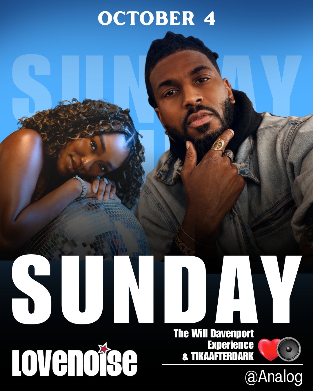 Sunday Plans: Soul, Sip, Repeat.⁠
⁠
Analog Soul is back with The Will Davenport Experience + TIKAAFTERDARK on October 4.⁠
⁠
Smooth grooves. Live instrumentation. Soulful vocals. The kind of Sunday night that calls for one more song&hellip; and one mo