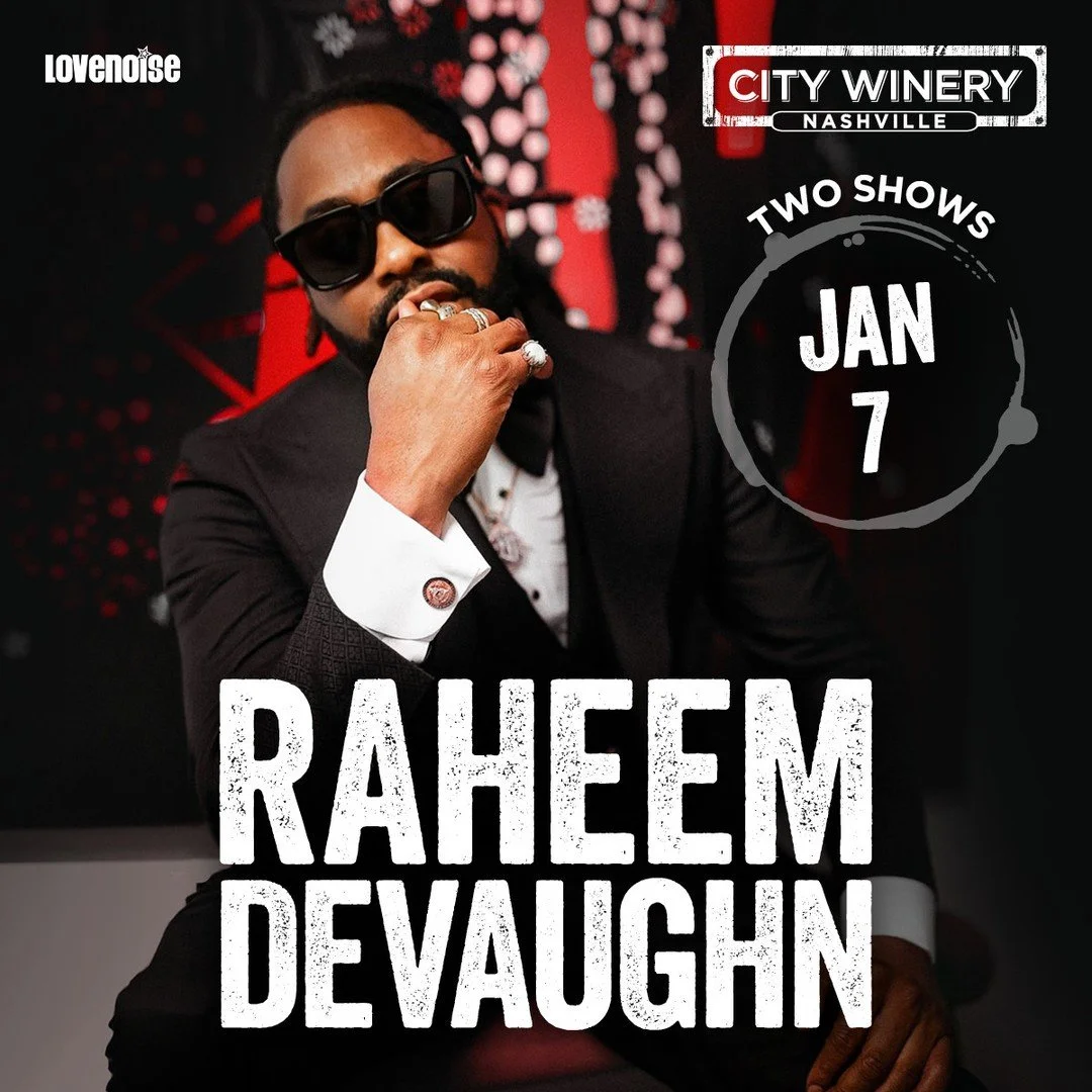 ❤️&zwj;🔥 The Love King is coming to town! 👑🎶 ❤️&zwj;🔥⁠
⁠
Raheem DeVaughn is taking over City Winery Nashville on January 7, and if you know R&amp;B, you already know this is NOT the night to stay home!⁠
⁠
From &ldquo;You&rdquo; to &ldquo;Customer