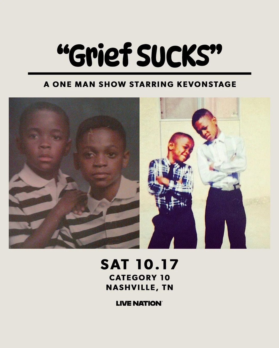 🚨 NASHVILLE, IT&rsquo;S TIME TO LAUGH THROUGH IT! 😂⁠
⁠
KevOnStage is bringing the Grief Sucks Tour to Category 10 on October 17!⁠
⁠
Life gets heavy. KevOnStage knows how to find the funny. Come catch the jokes, the stories, and the real-life chaos 