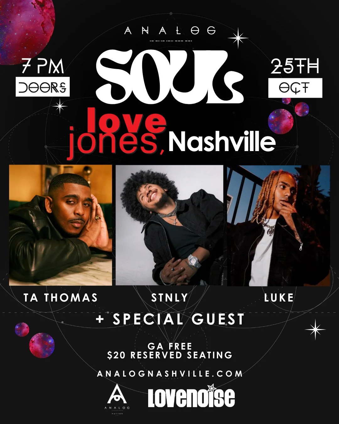 ❤️&zwj;🔥 LOVE JONES, NASHVILLE ❤️&zwj;🔥⁠
⁠
Nashville, your Sunday night plans just got a little smoother. 😏🎶⁠
⁠
Analog Soul returns to Analog at Hutton Hotel on October 25 with a lineup made for the lovers, the dreamers, and everybody who appreci