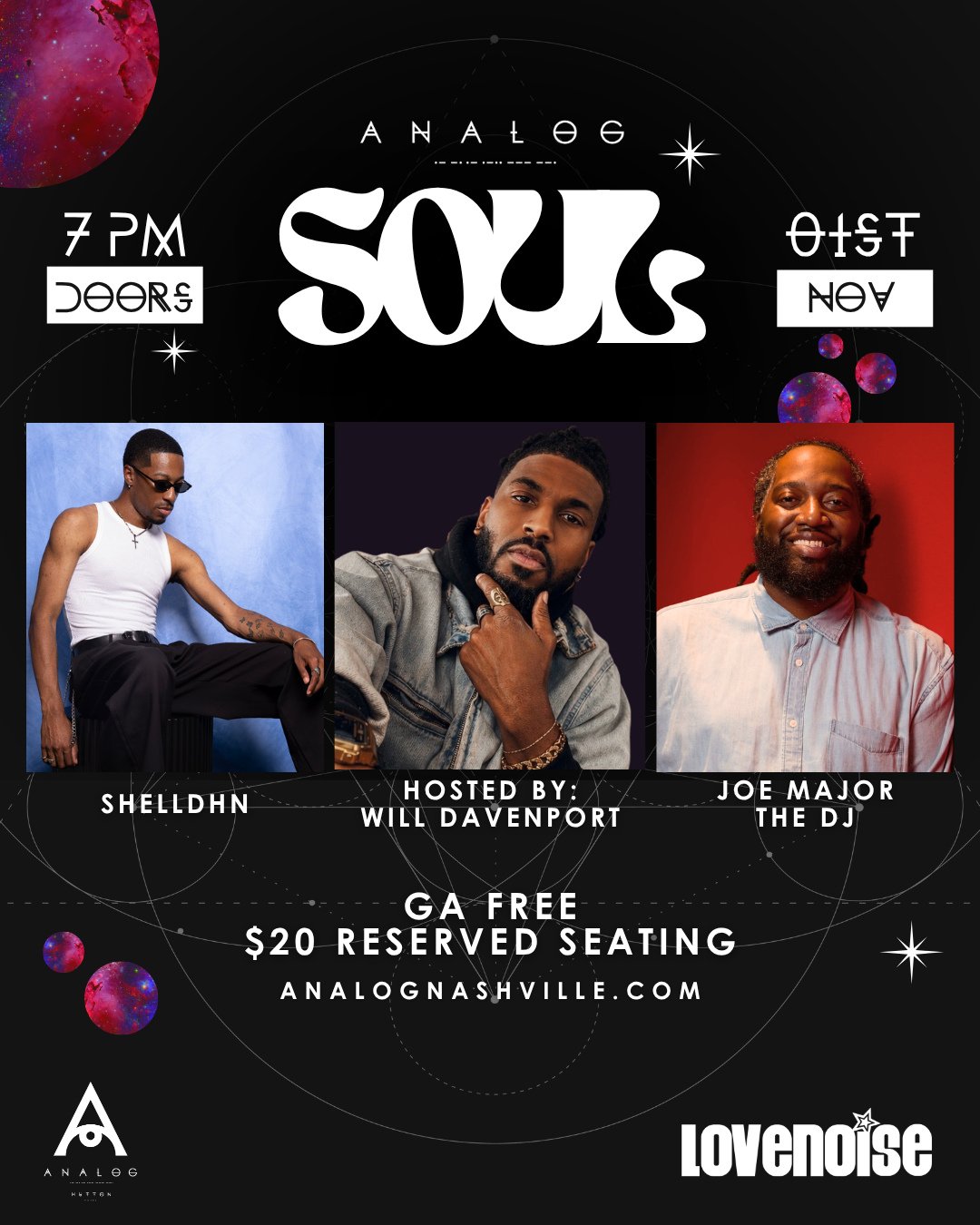 Sunday nights hit different at Analog Soul! 🎶✨⁠
⁠
November Resident Artist @shelldhn is coming back to the Analog stage with his signature sound. @williamdavenport will be hosting the night and setting the groove! ⁠
⁠
Make your way to @analognashvil