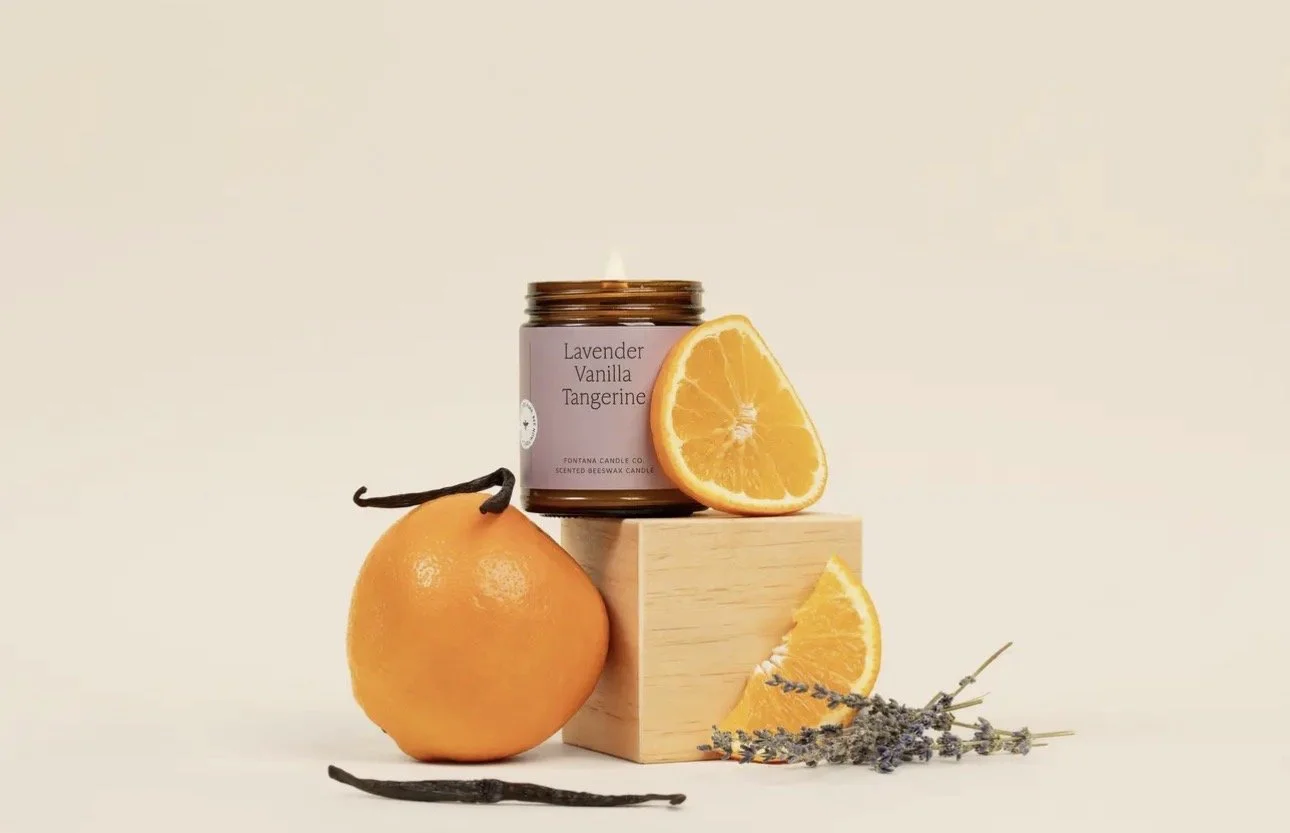 Lavender Vanilla Tangerine Beeswax Essential Oil Jar Candle
