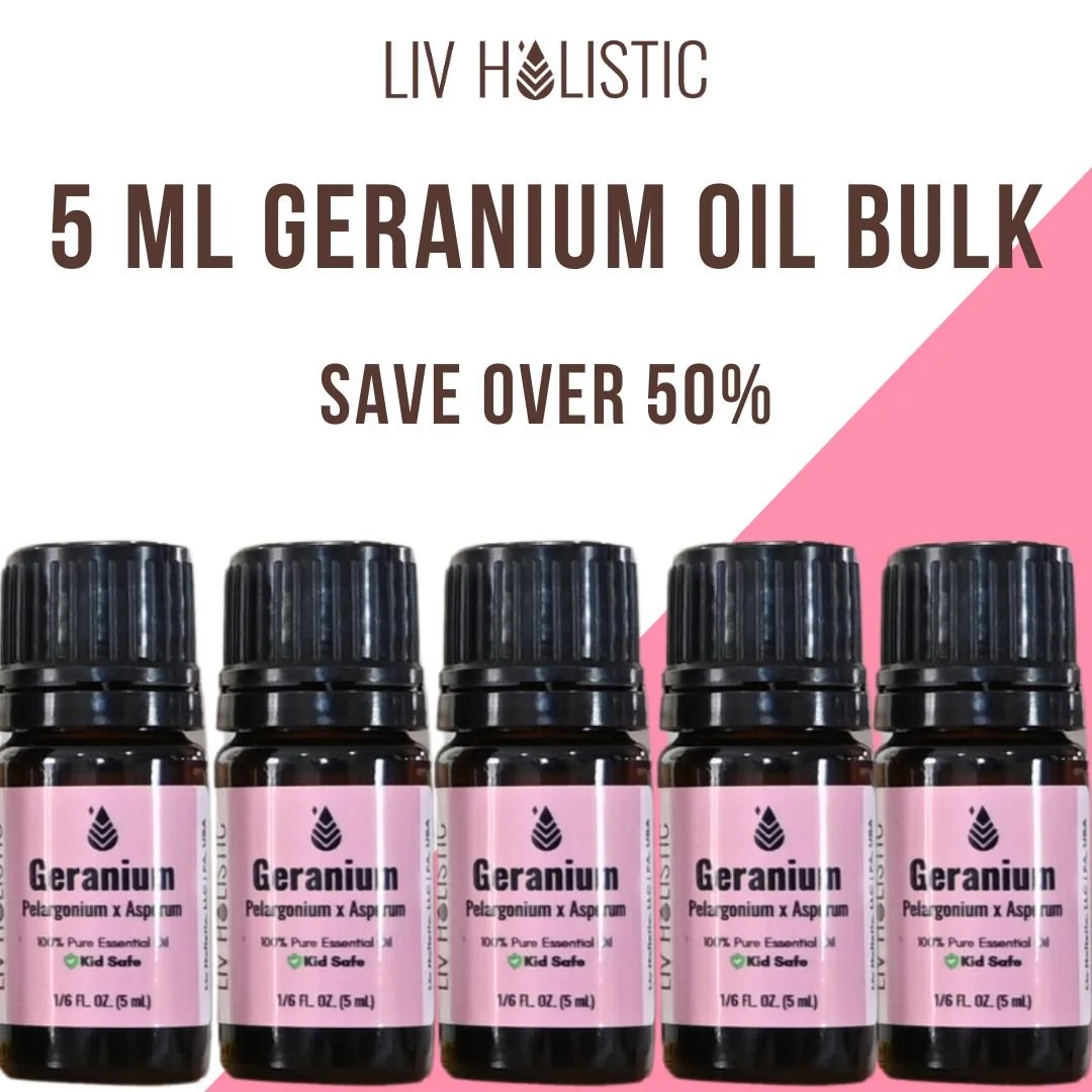 Geranium Oil Bulk (5, 5ml bottles) over 50% off!