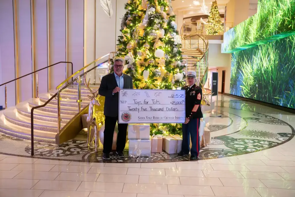 Santa Ynez Chumash Donates $25,000 to Central Coast Toys for Tots Campaign