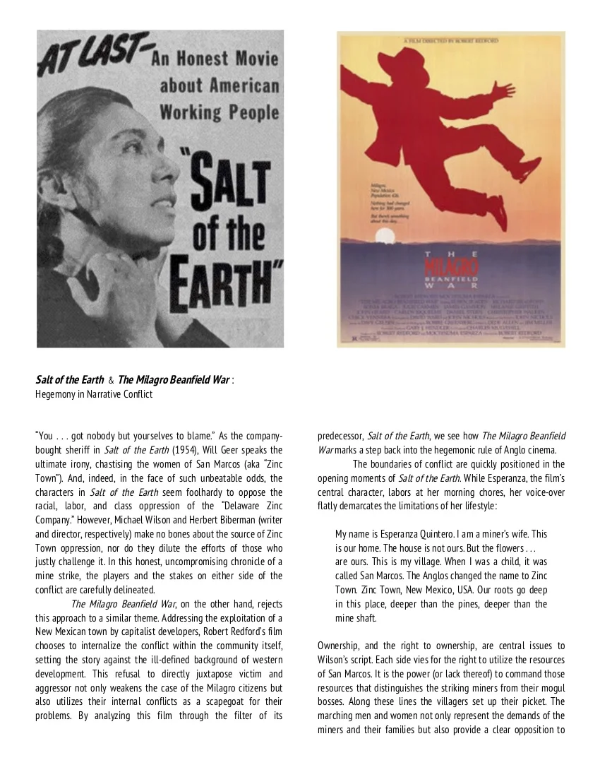 Salt of the Earth & The Milagro Beanfield War