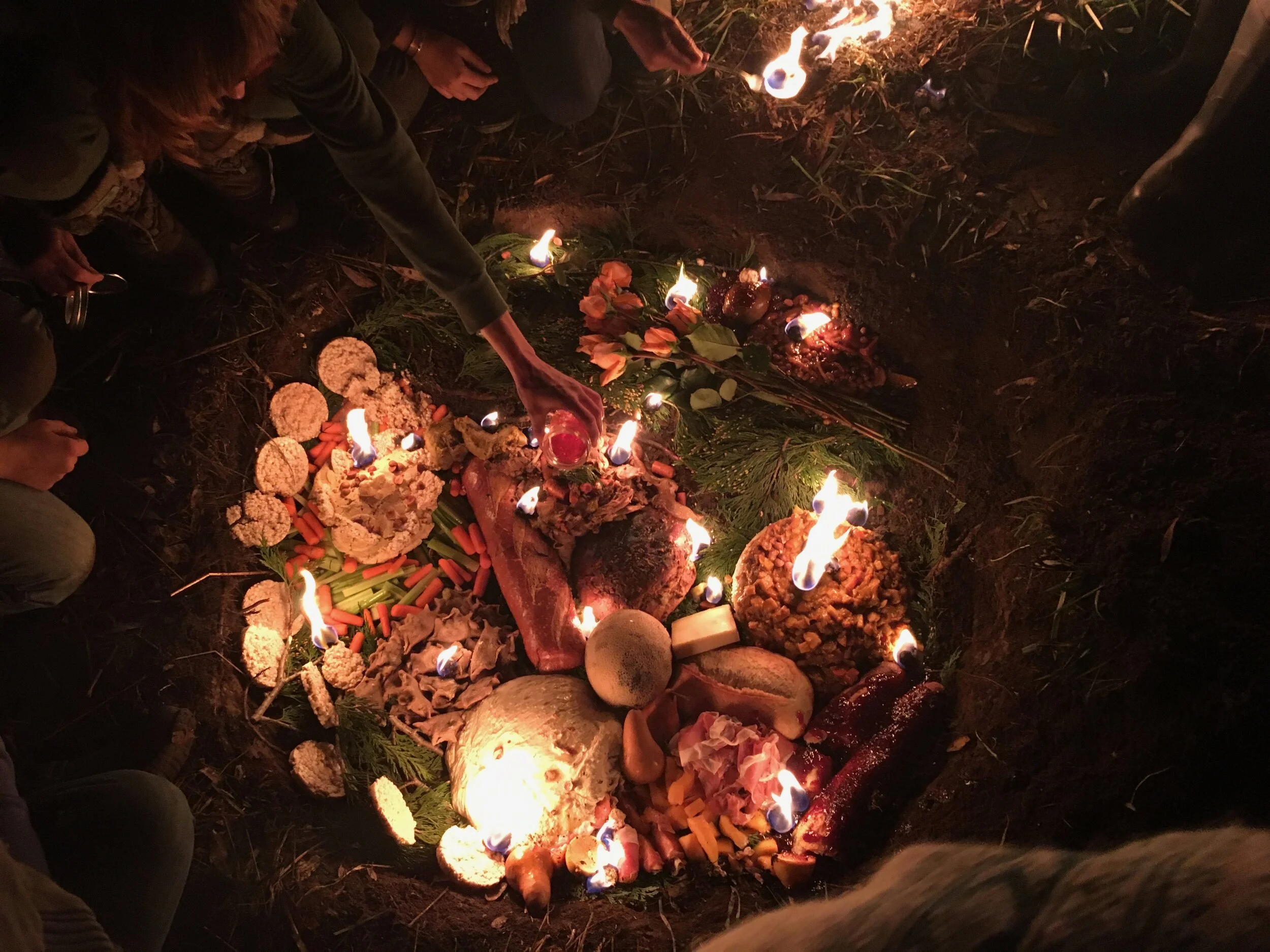 Feeding the ancestors with Weaving Earth on Southern Pomo / Coast Miwok unceded territory, 2017