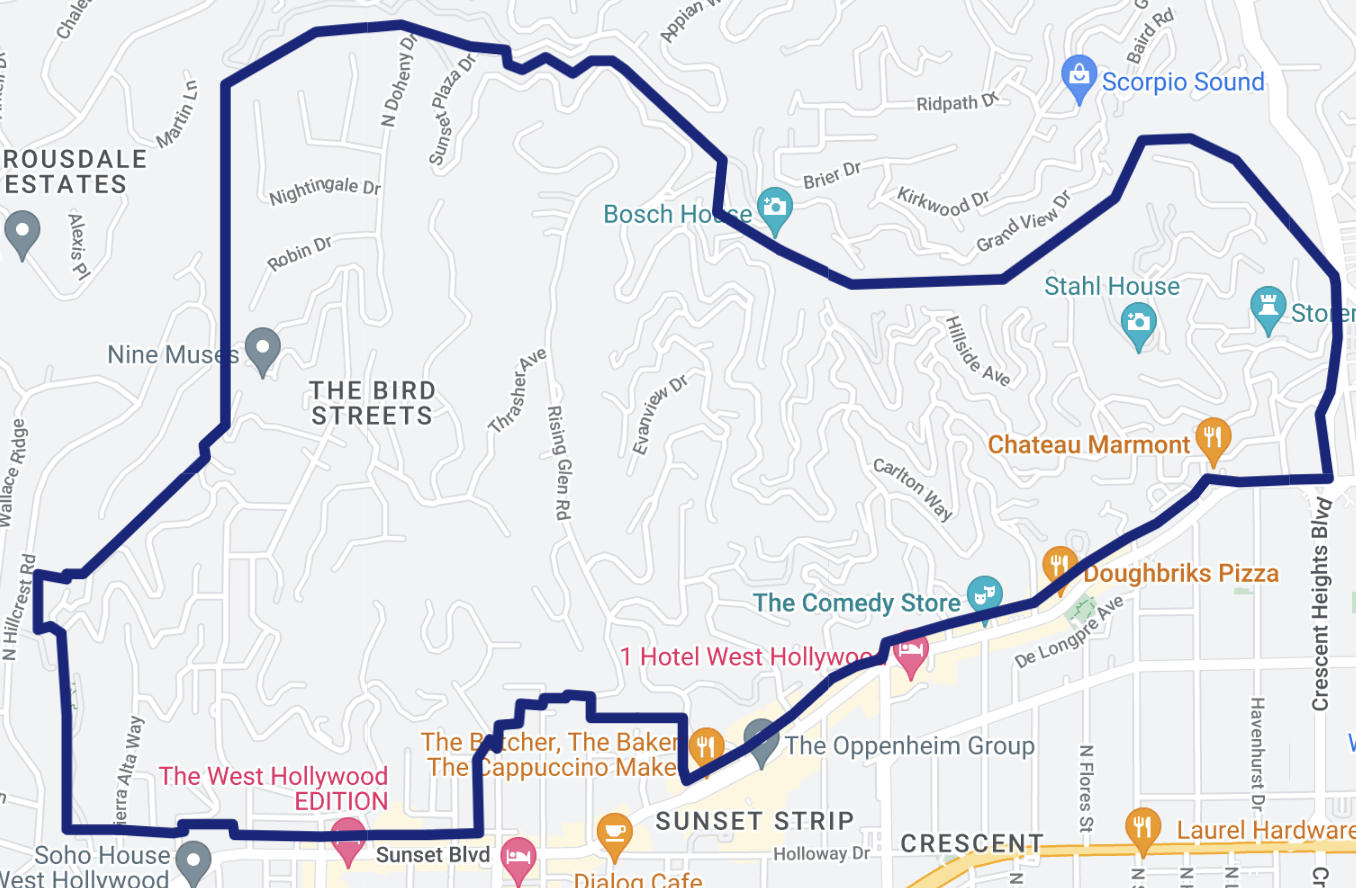 Map of the patrol coverage boundaries