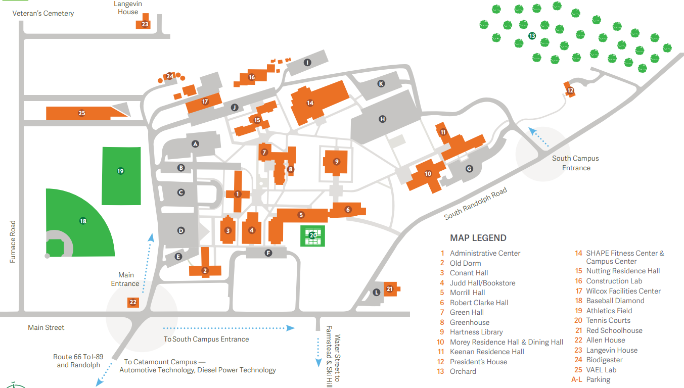 Map of VTSU randolph