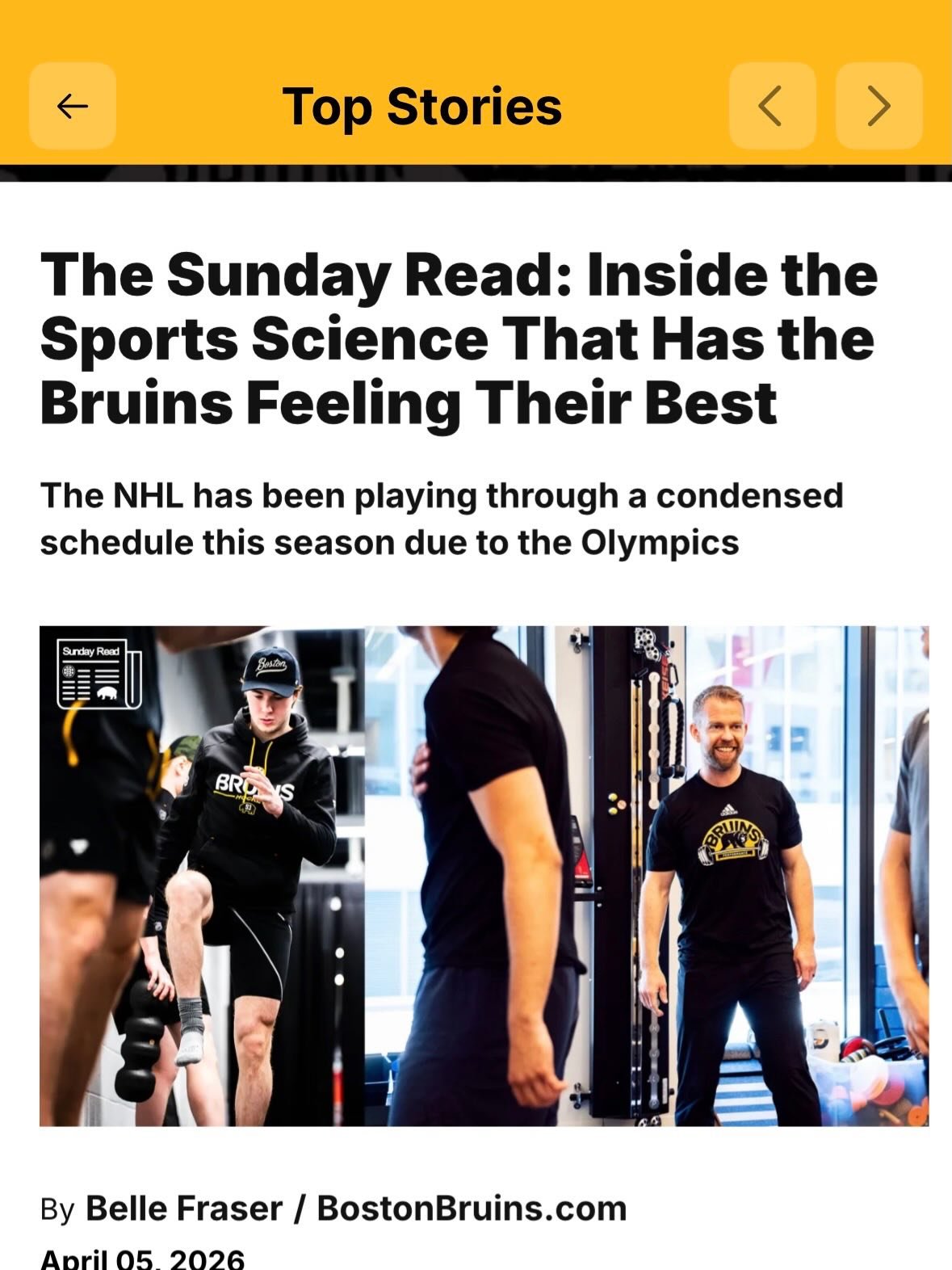 It takes a team to support the team. 🐻🖤💛 Thank you @belle.fraser for this awesome article @nhl.com *Link in bio*