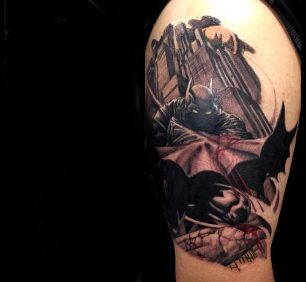 Custom Black and Gray Battman Tattoo by Greg at Certified Tattoo Studios Denver Co.jpg