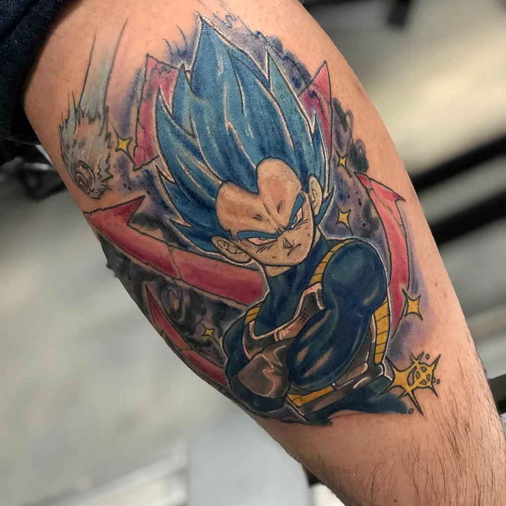 Custom Full Color Anime Style Dragon Ball Z Vegeta Tattoo by Grime2 at Certified Tattoo Studios Denver Co.jpg