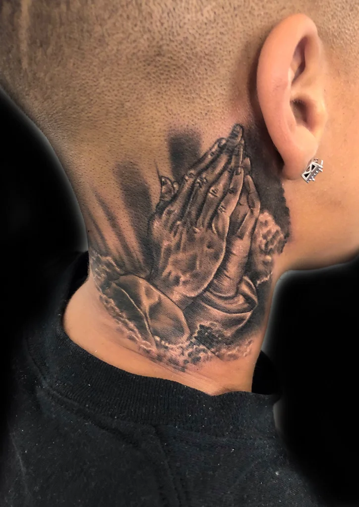 Custom Black and Gray Praying Hands Tattoo by Ramon at Certified Tattoo Studios Denver Co-2.jpg