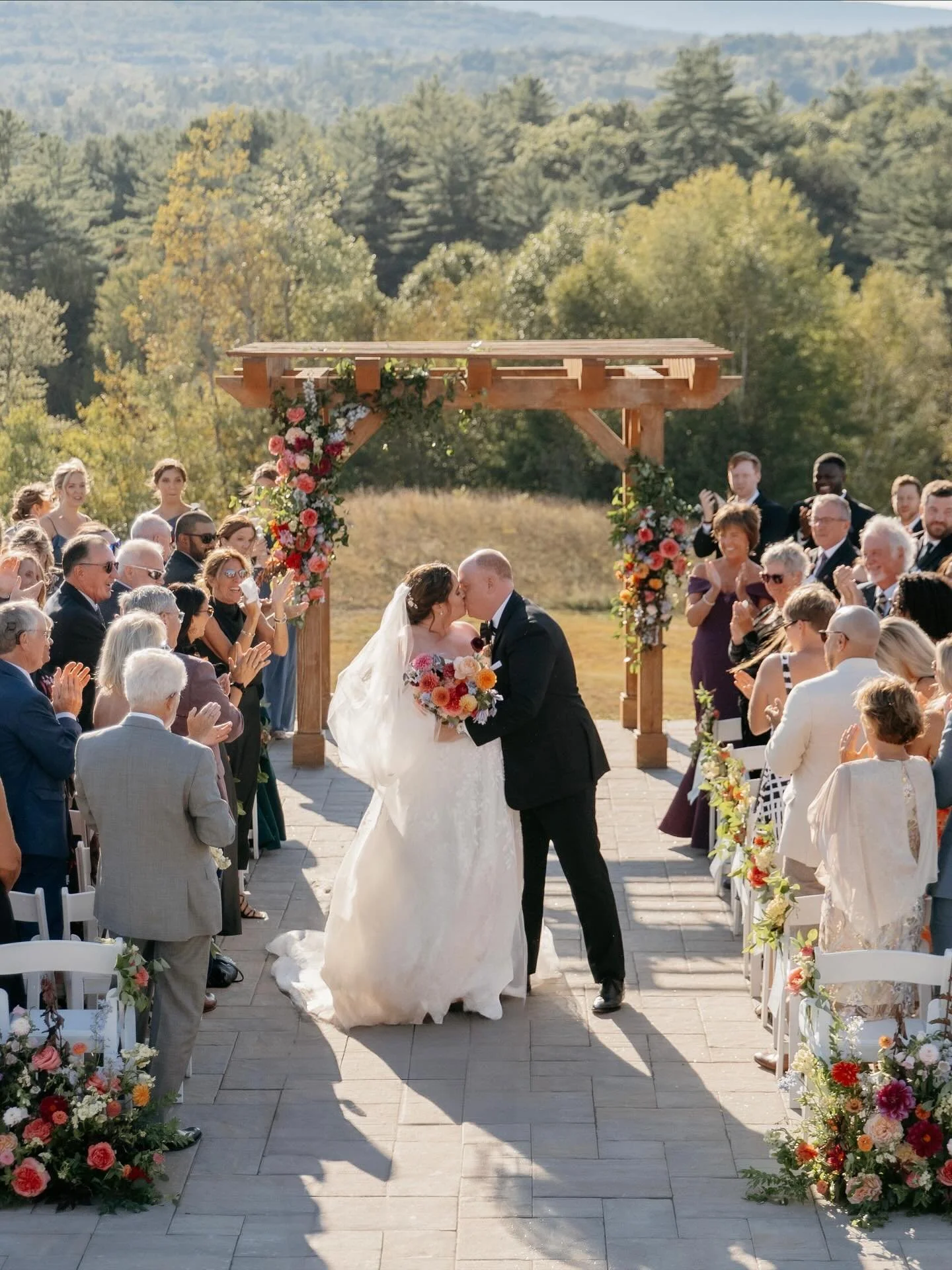 A warm summer afternoon in the mountains

Venue @owlsnestresortevents 
Photography @the_gowans 
Beauty @5diamondsalon @nicoleglamsnh 
Florals @whitebirchfloral 
DJ @617weddings 
Lighting @nepremierlighting 
Cake @beardedbakingco 

#wedding #weddingda