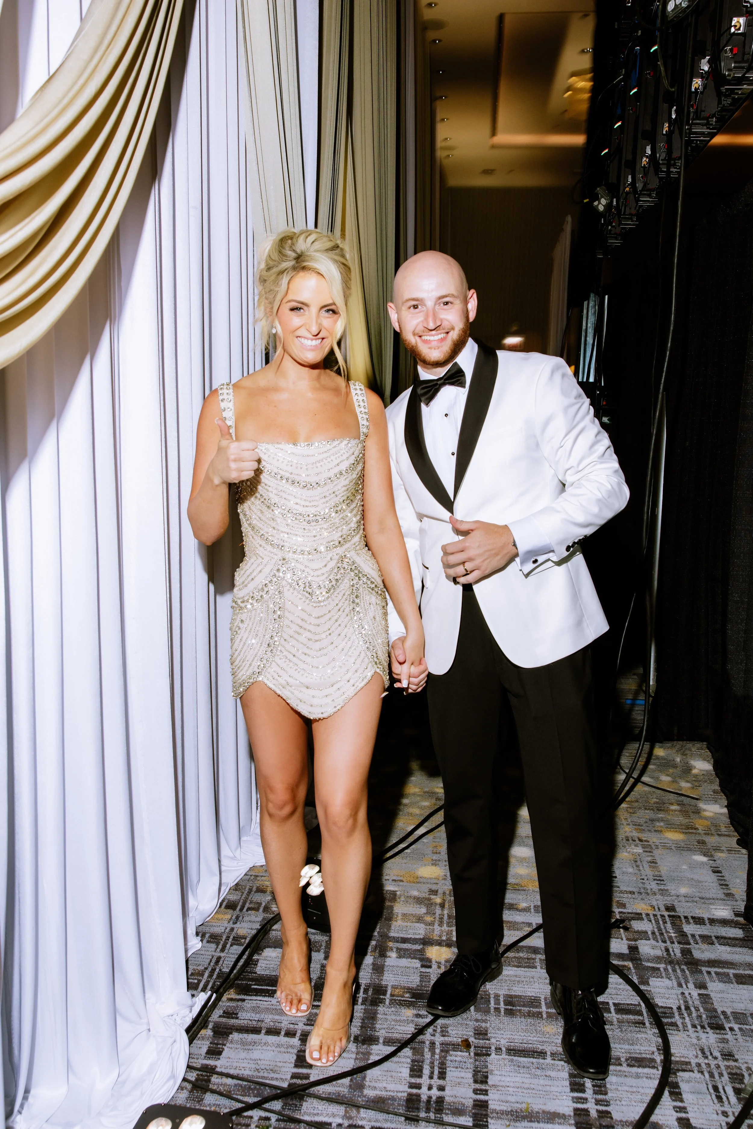 Bride and groom at Loews Chicago Hotel wedding reception