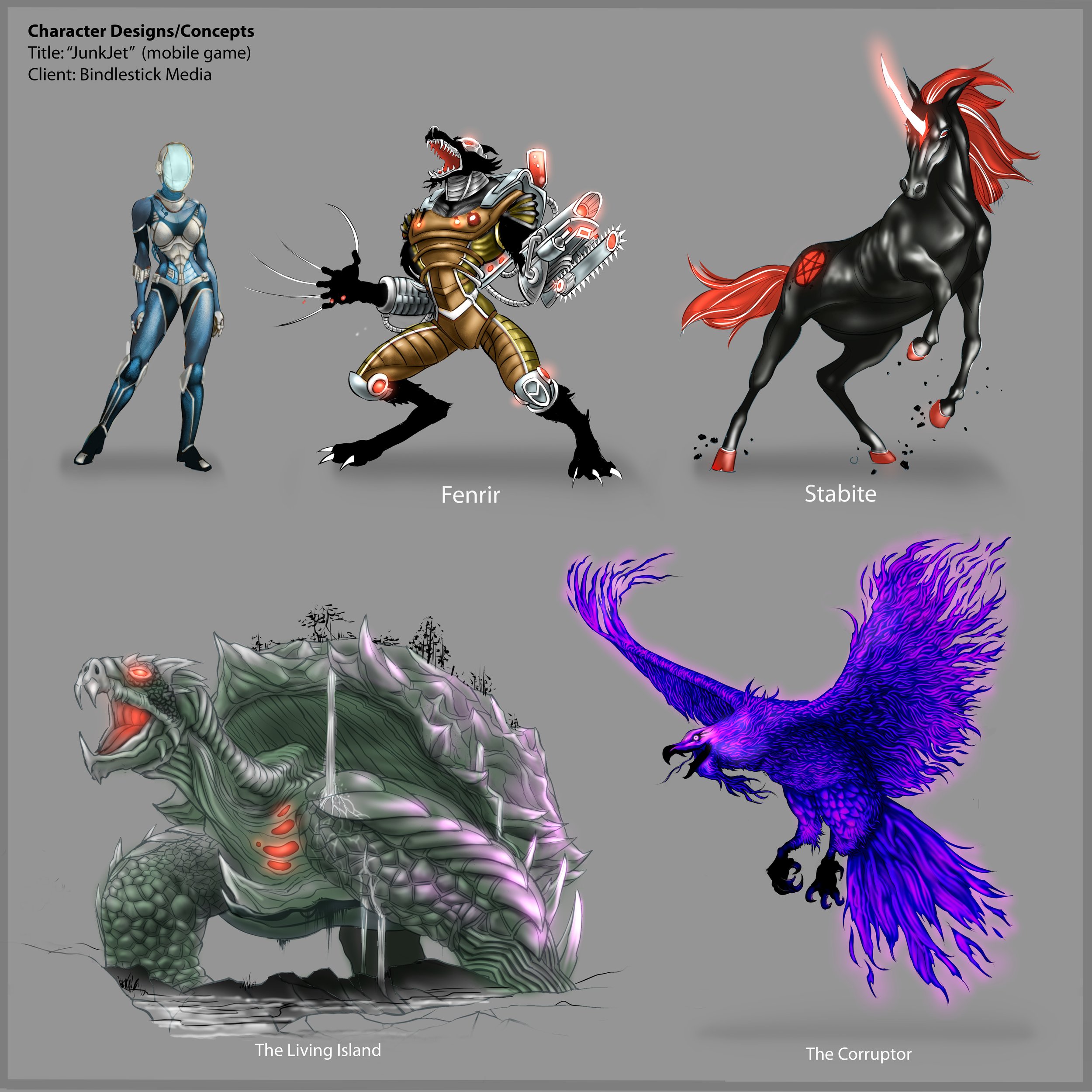 Junkjet - Mobile video game character designs