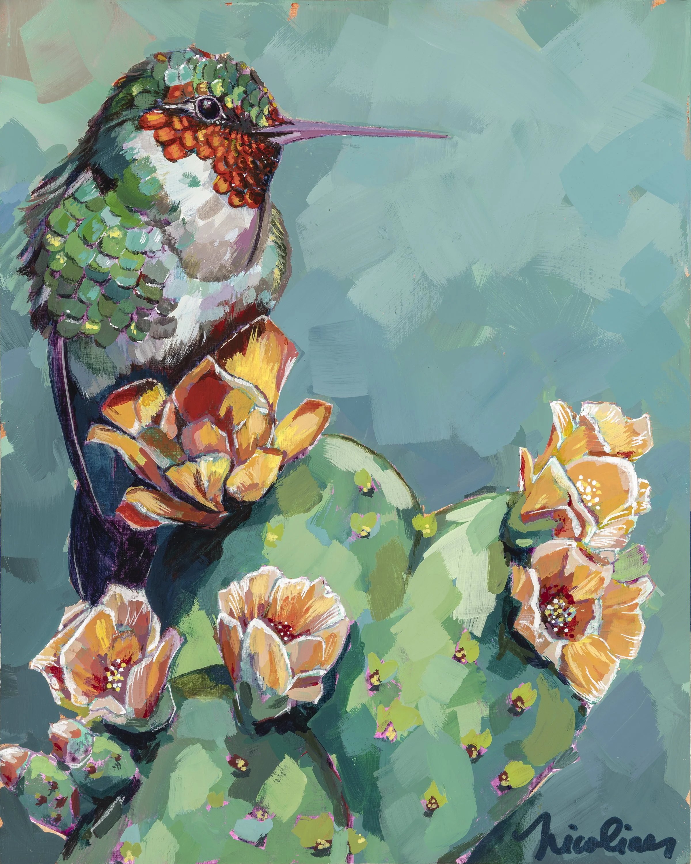 Hummingbird 2 green on cactus  8x10 PRINTFile adjustment C.jpg