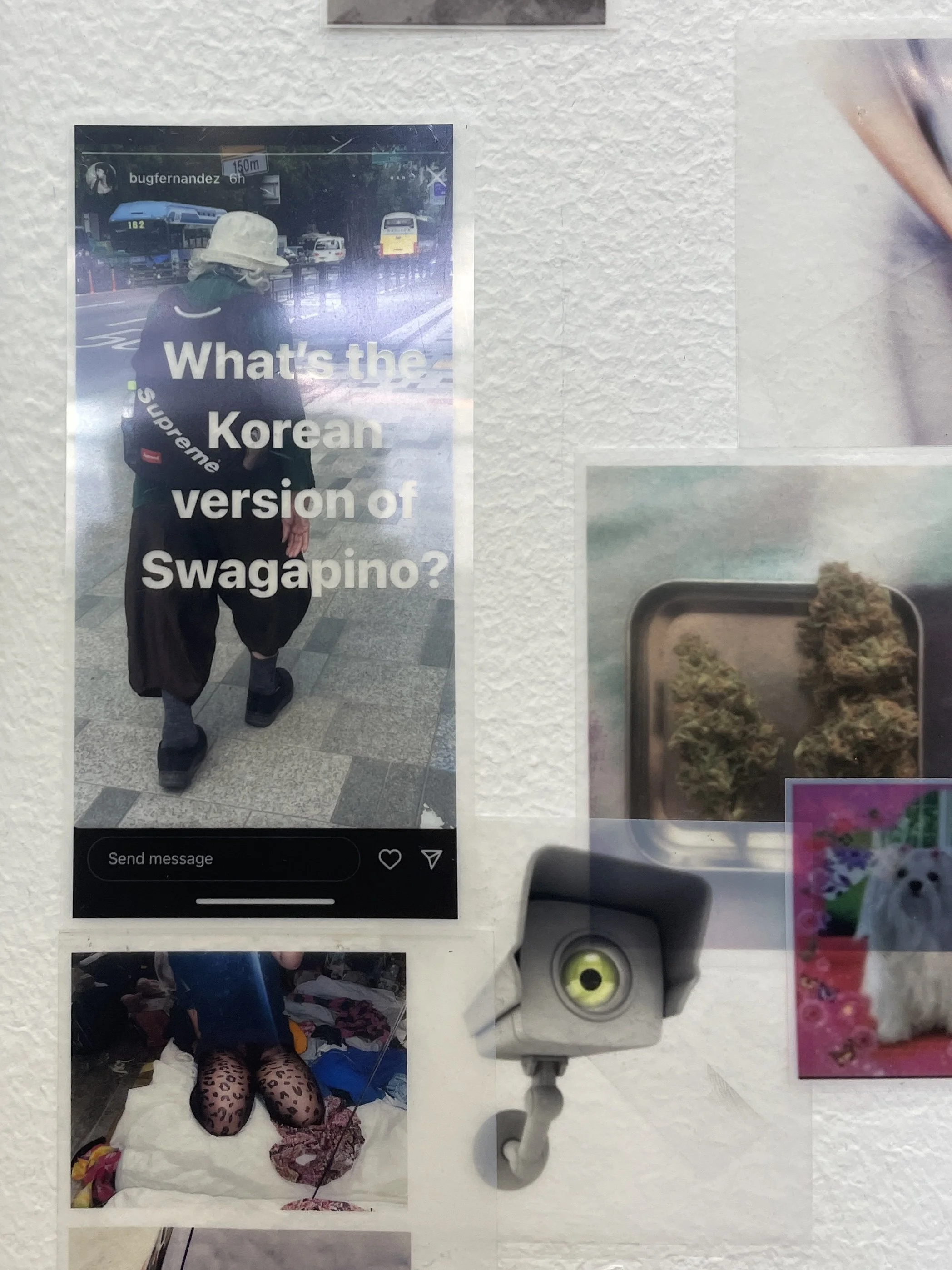 Found and original imagery and text, printed on transparency film and archival inkjet paper.